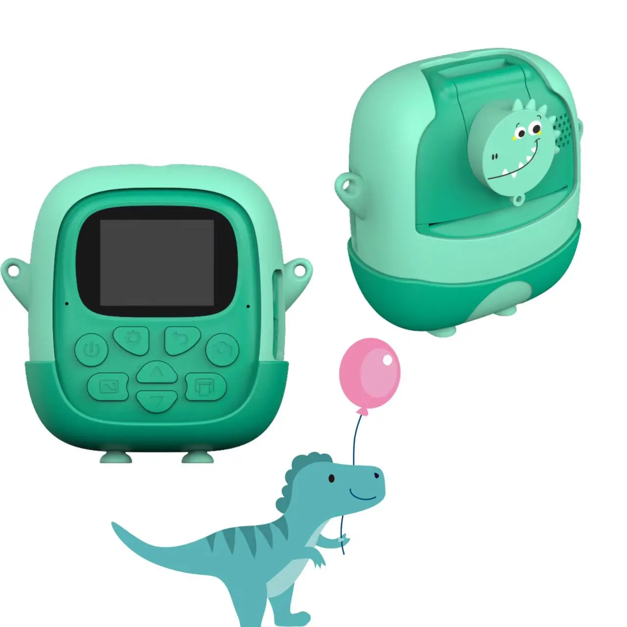 Dinosaur camera  Folding lens auto focus 24MP kids toys instant print camera with zero ink printing paper1080P HD video recorder