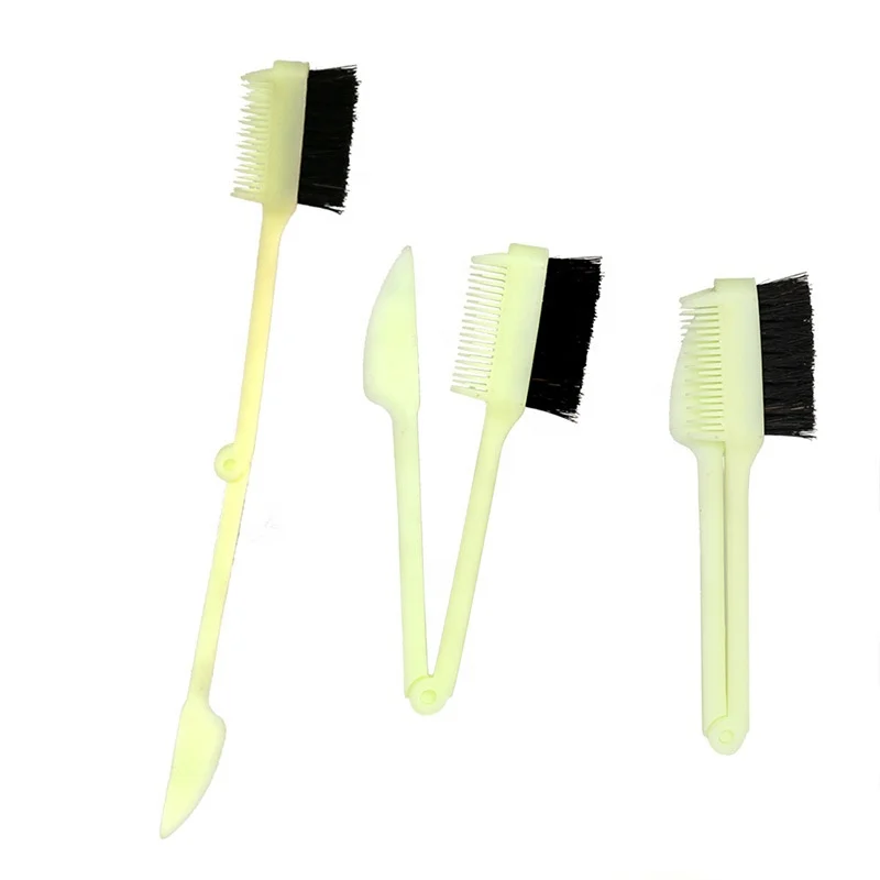  Hot selling beauty tool eyelash eyebrow edge control brush double sided plastic