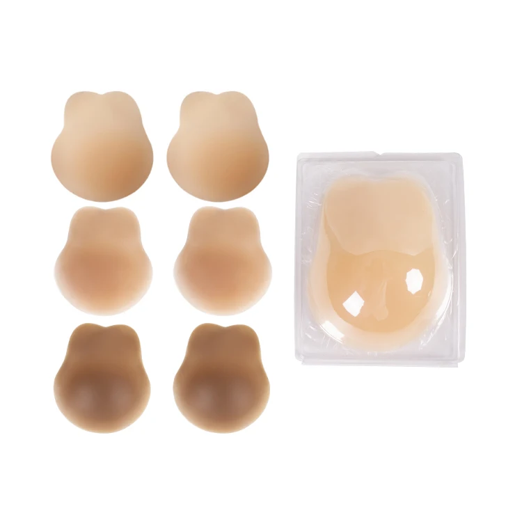Deep Cup Rabbit Ear Lifting Solid Adhesive Bra Strapless Sticky Invisible Nipple Push Up Bra