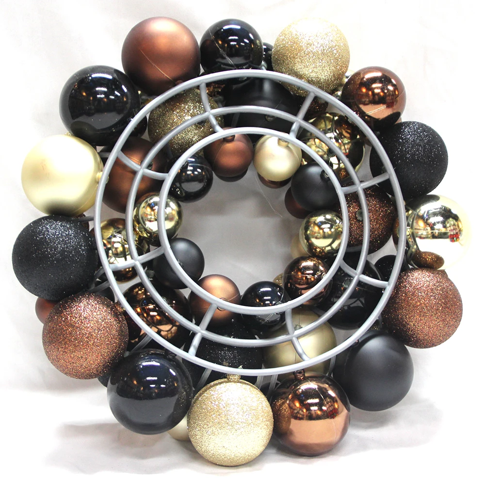 33cm bauble wreath Wall hanging Christmas decoration 13 inch shatterproof plastic baubles xmas wreaths balls