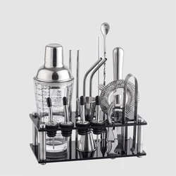barware set 17 pcs bartender kit private label 304 stainless steel profesional cocktail shaker set with accessories