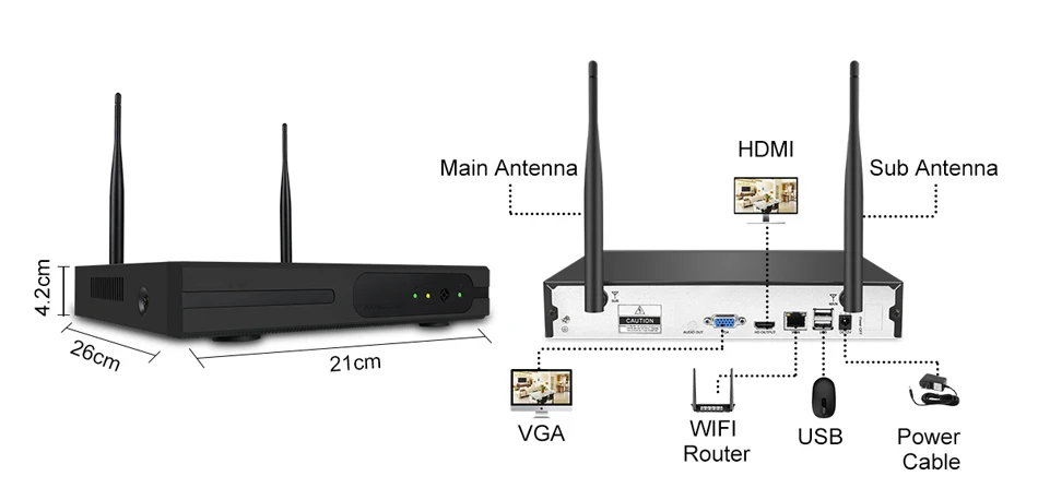 
4ch wireless NVR kit with 4pcs 1080p ip cameras support tuyasmart wifi 4ch camera nvr kit 