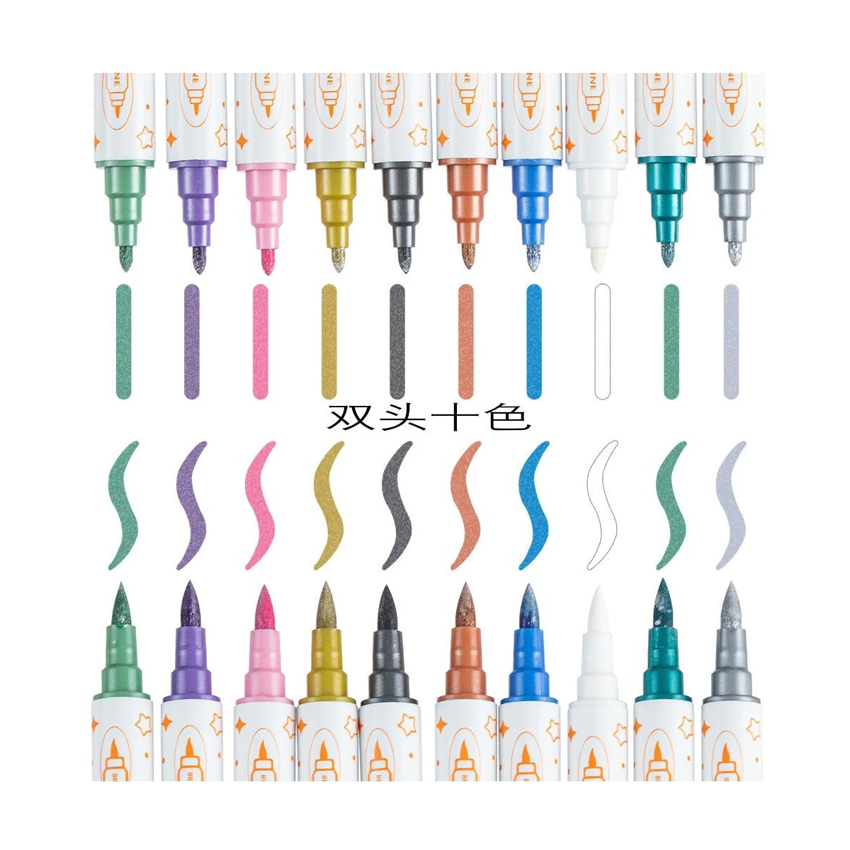 BESTLINE Waterproof Creativity Pen Nail Art DIY Pen Girl Gift Acrylic Paint Marker Fiber Nib Rich Colors Easy Clean Double Head