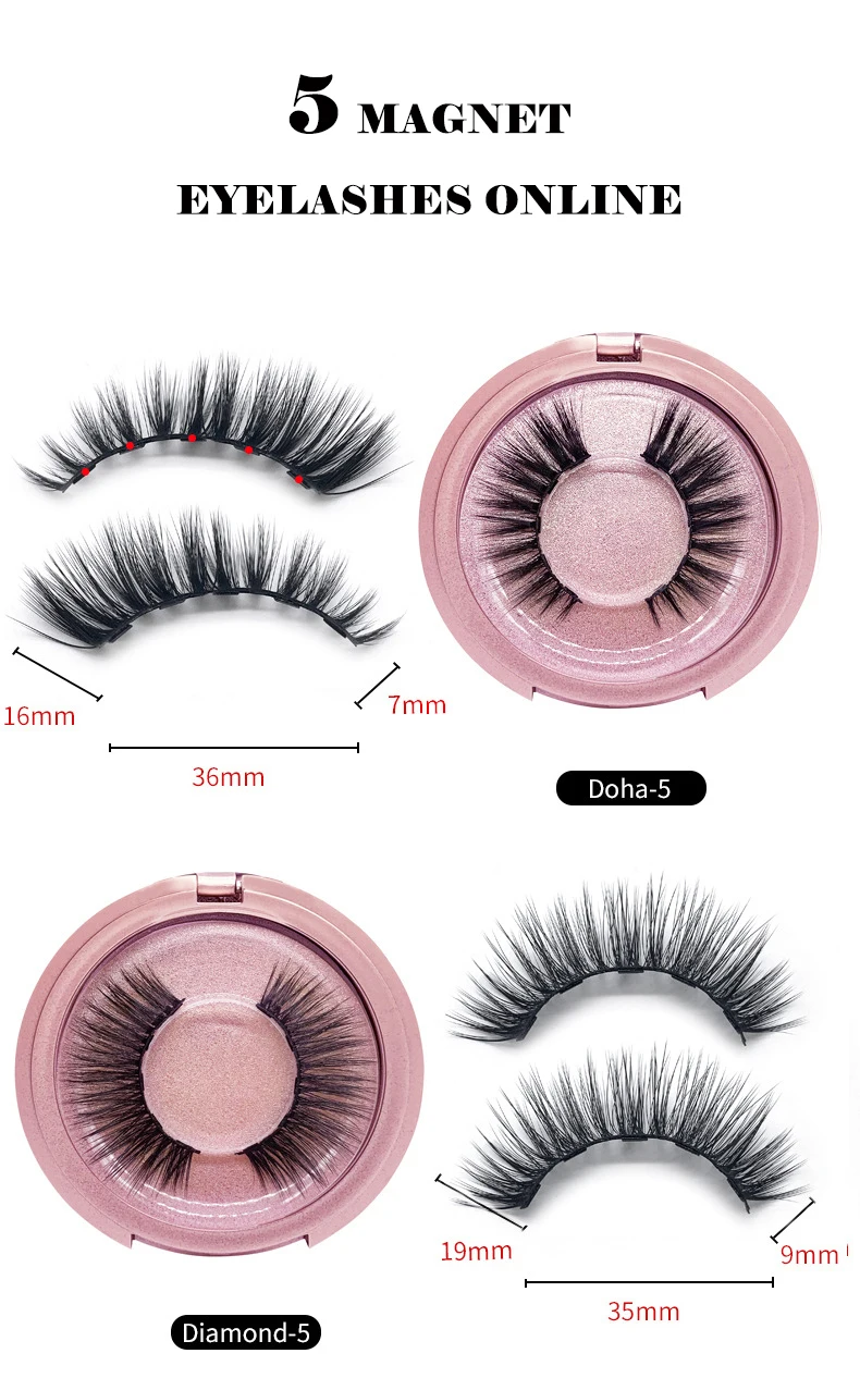 SHEENLASH Top sale 3D mink silk lashes Magnetic Eyelashes with 5 magnets