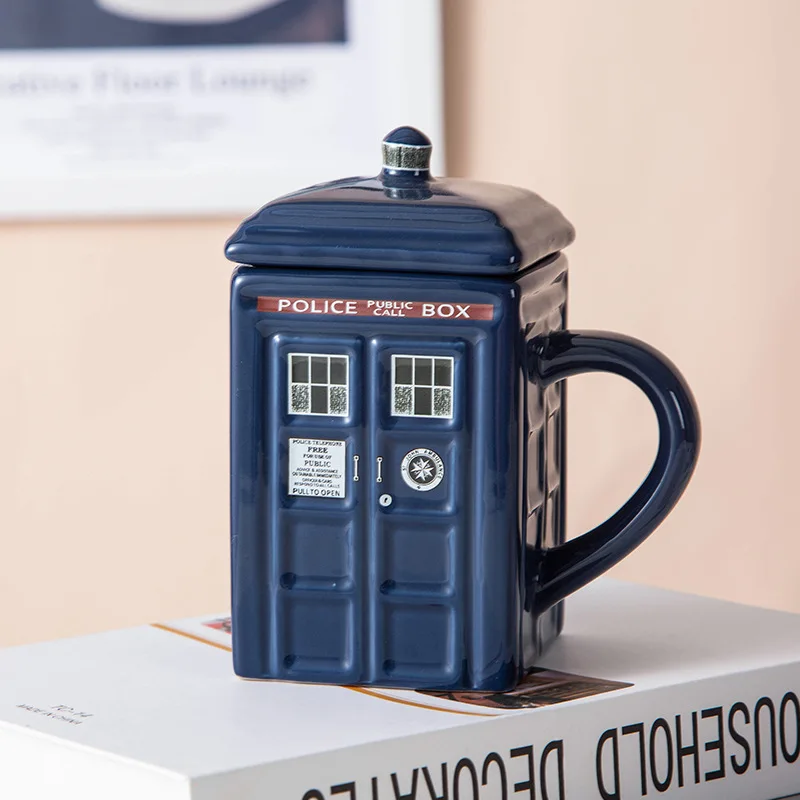 Creative British Police Booth Custom Logo Ceramic Coffee Cup