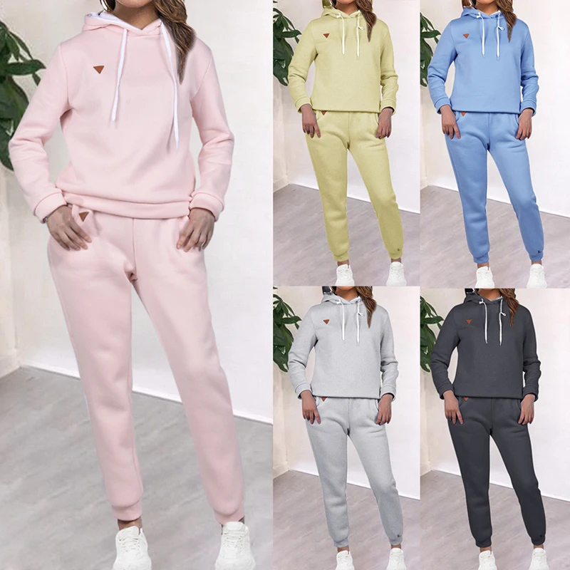  2021 wholesale 95 cotton pullover hoodie and jogger suit stripe set for