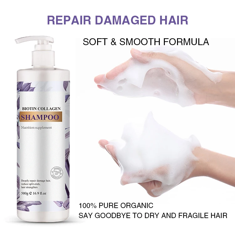 Private Label Bio Hair Care Shampoo Natural Organic Cleansing Cruelty Free Biotin Protein Infused Hair Shampoo