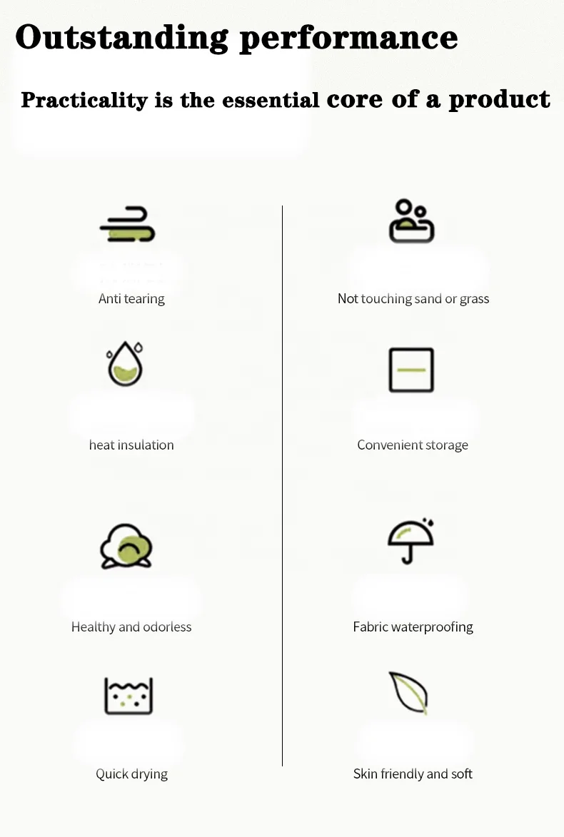 Customized material picnic mat home children entertainment mat outdoor camping shoulder strap storage bag, picnic mat