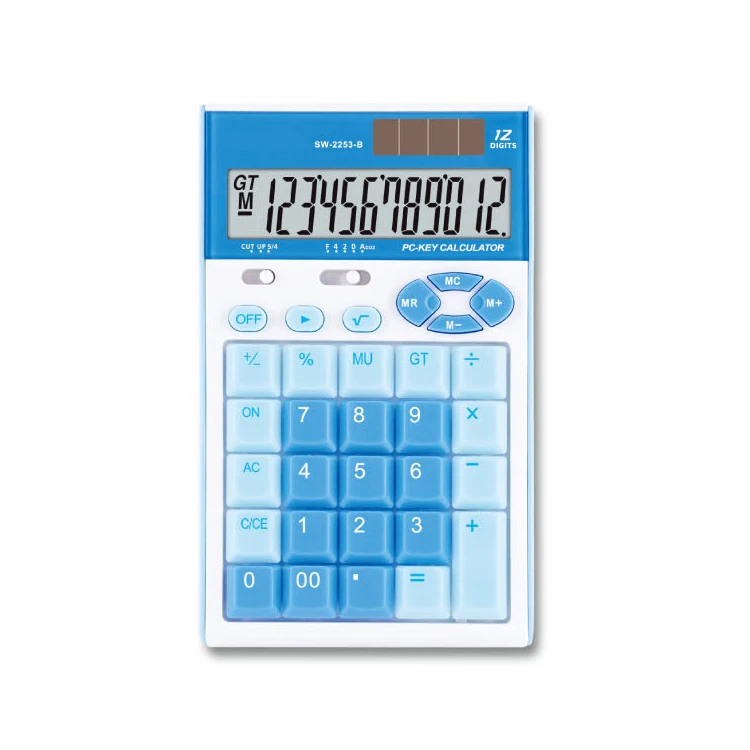 High quality 12 digits lcd display solar calculator SW-2253-K