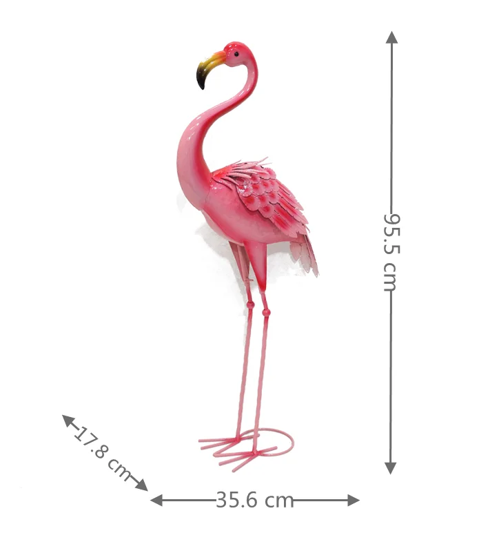 MR Pink Flamingo Yard Decorations Metal Garden Statues and Sculptures Standing Bird Lawn Ornaments Pond Decorations