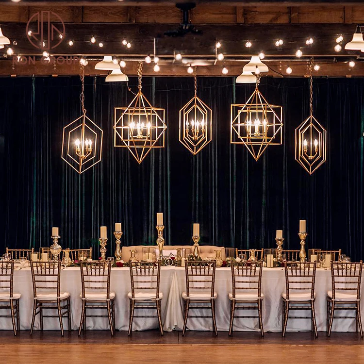 China Chiavari Catering ceremony luxury Gold chair metal chivari chavari Tiffany Hotel Event Party wedding Hall furniture chair