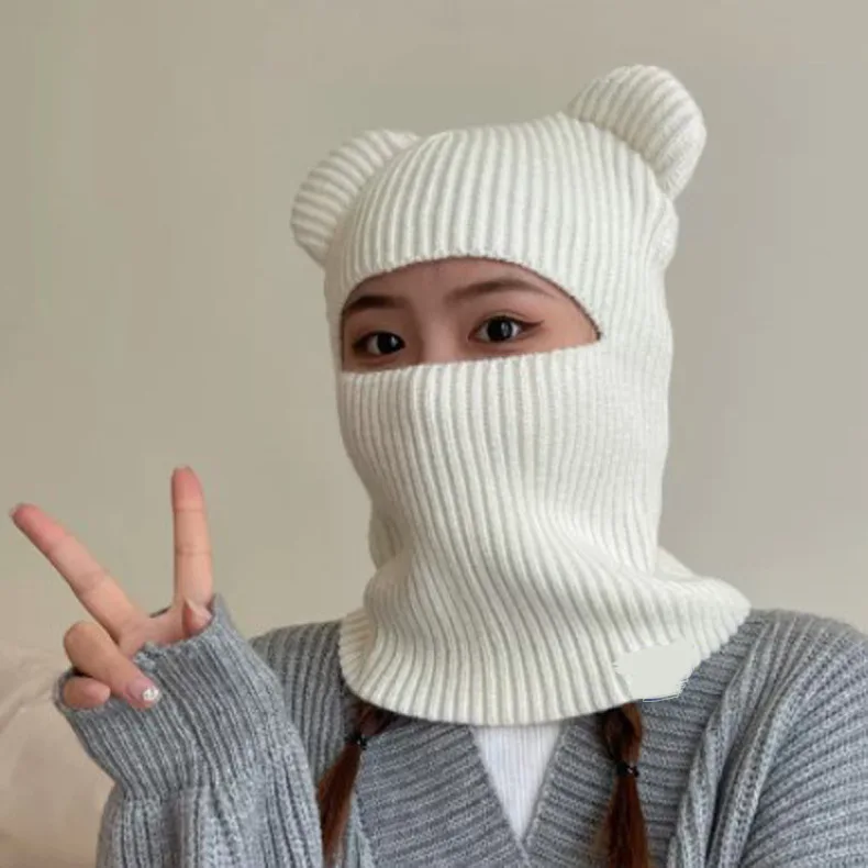 wholesale a knit ski mask custom  with bear ear
