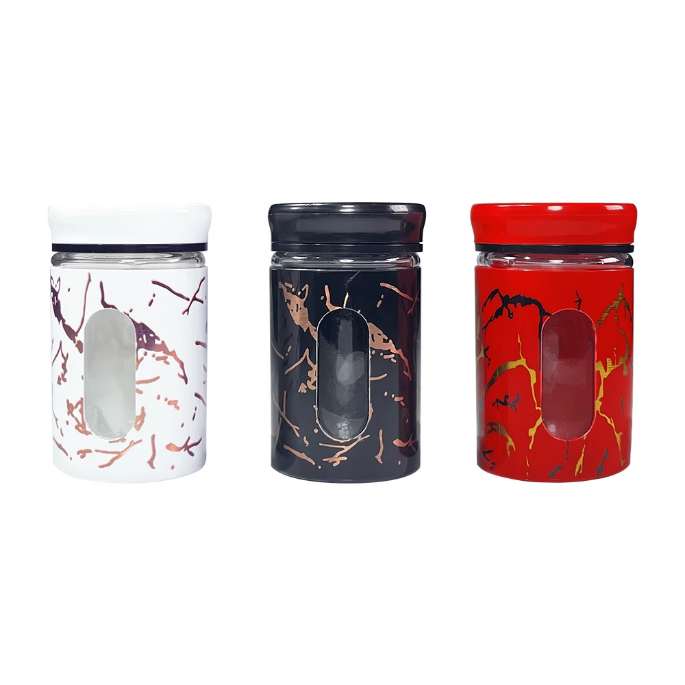 75ml Round Glass Seasoning Bottle with Plastic Cover Glass Spice Jar with Clear Window Empty Salt Bottle