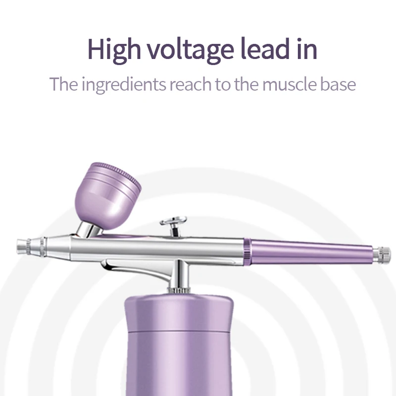 Hot Selling Product Facial Water Replenishing Instrument High Voltage Cordless Airbrush Oxygen Injection Skin
