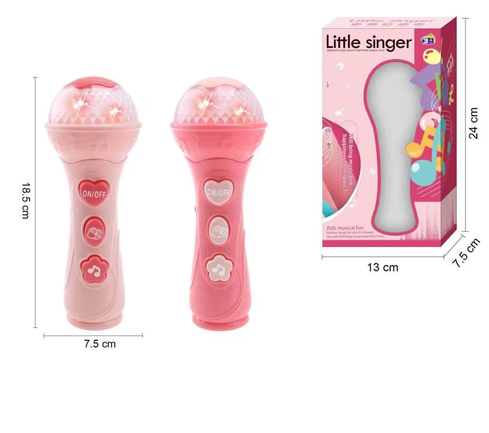 Wholesale Children Musical Instrument Electric Microphone Wireless Portable Karaoke Toys USB Connect MP3 With Song And Light
