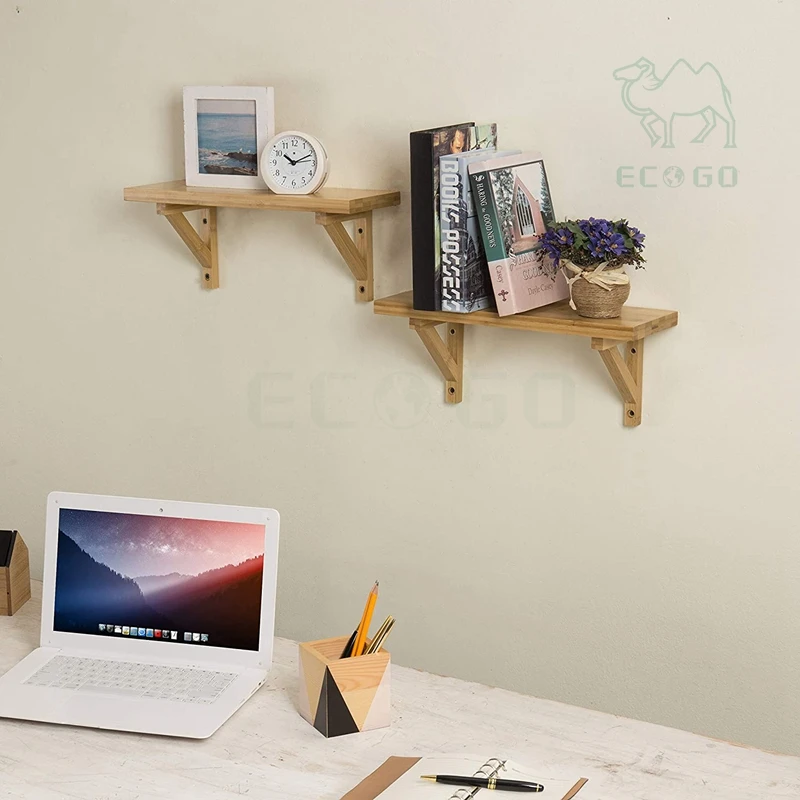 Natural Wall Shelves Rustic Wood Floating Shelves for Bedroom Living Room