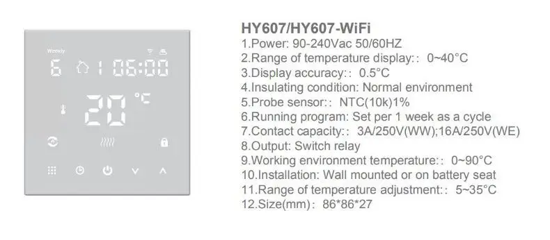 Intelligent Temperature Controller Mobile Phone APP Voice Remote Control WiFi Electric Floor Heating/Gas Boiler Thermostat