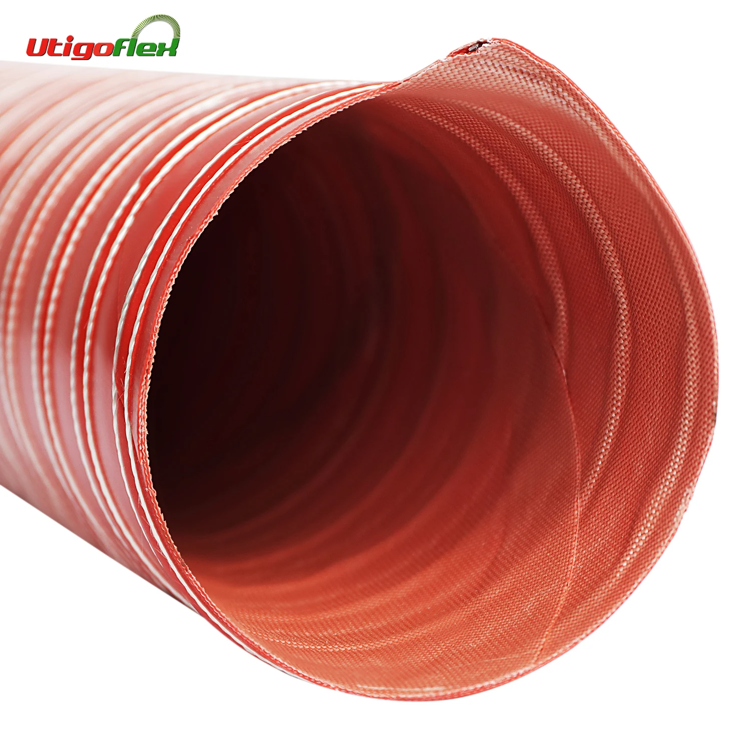 High temperature resistant flexible silicone coated glass fiber duct hose