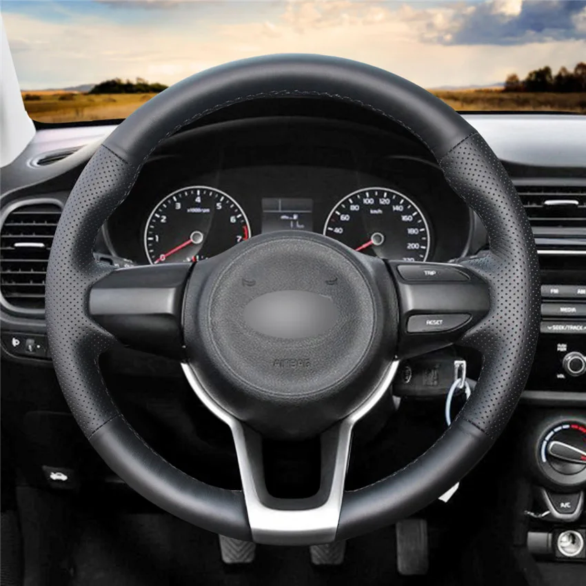 Оплетка на руль из искусственной кожи для Kia Rio 2017 2018 2019 5 K2 2017-2019
