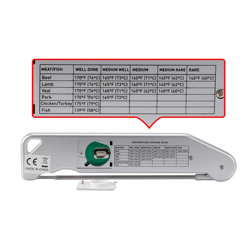 Instant Read Digital Hot Water Food Cooking Household Grade 304 Steel Instant-read Meat Thermometer