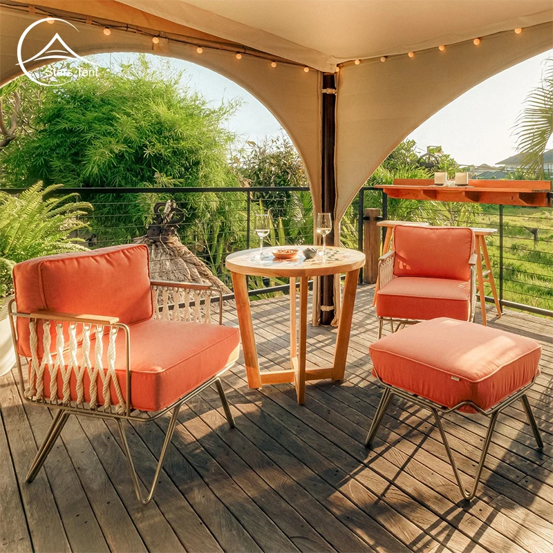 Glamping Outdoor Luxury Hotel Canvas Safari Tent With Stove