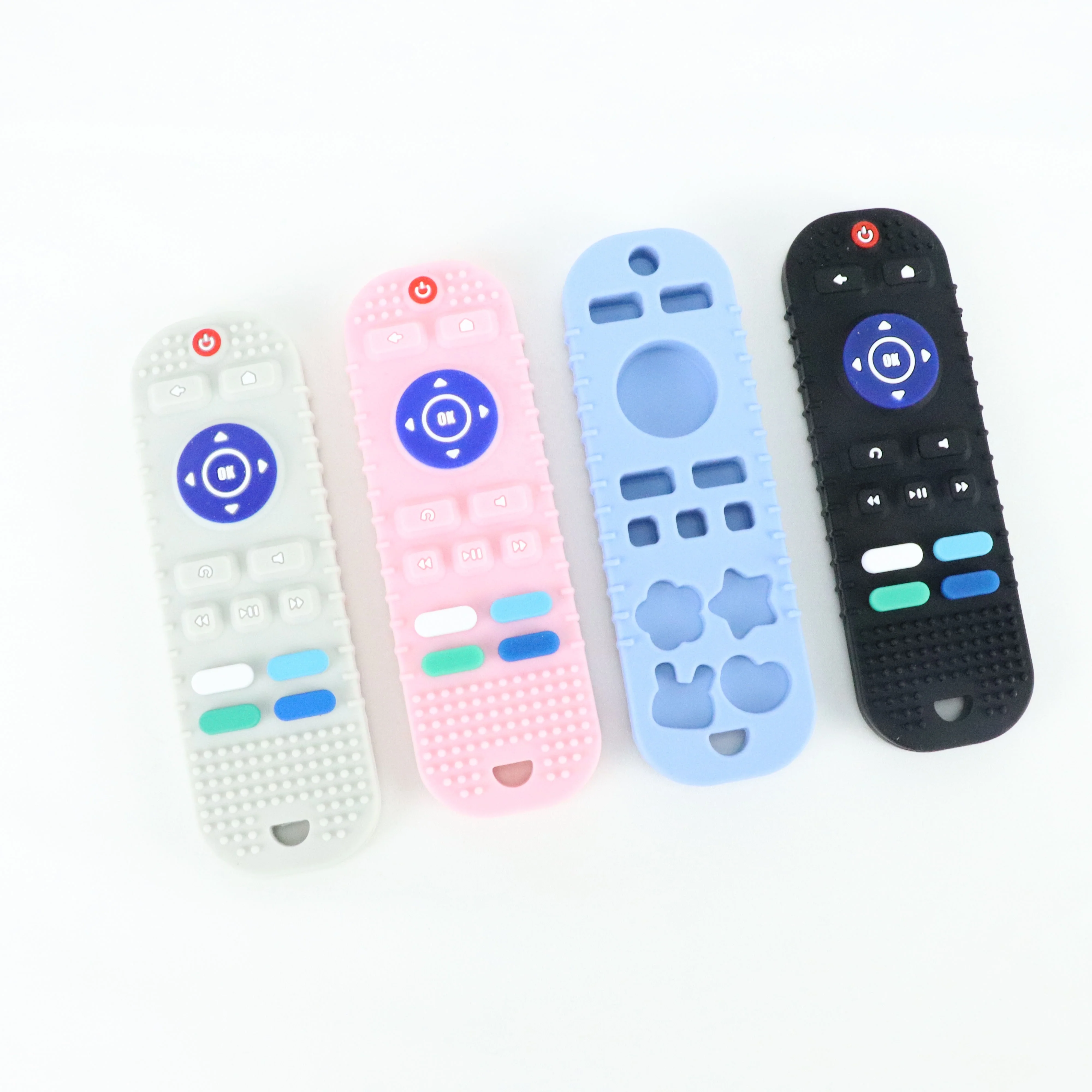 Hot Selling Wholesale Remote Control Shape Silicone Soft-Textured Baby Teether Toys