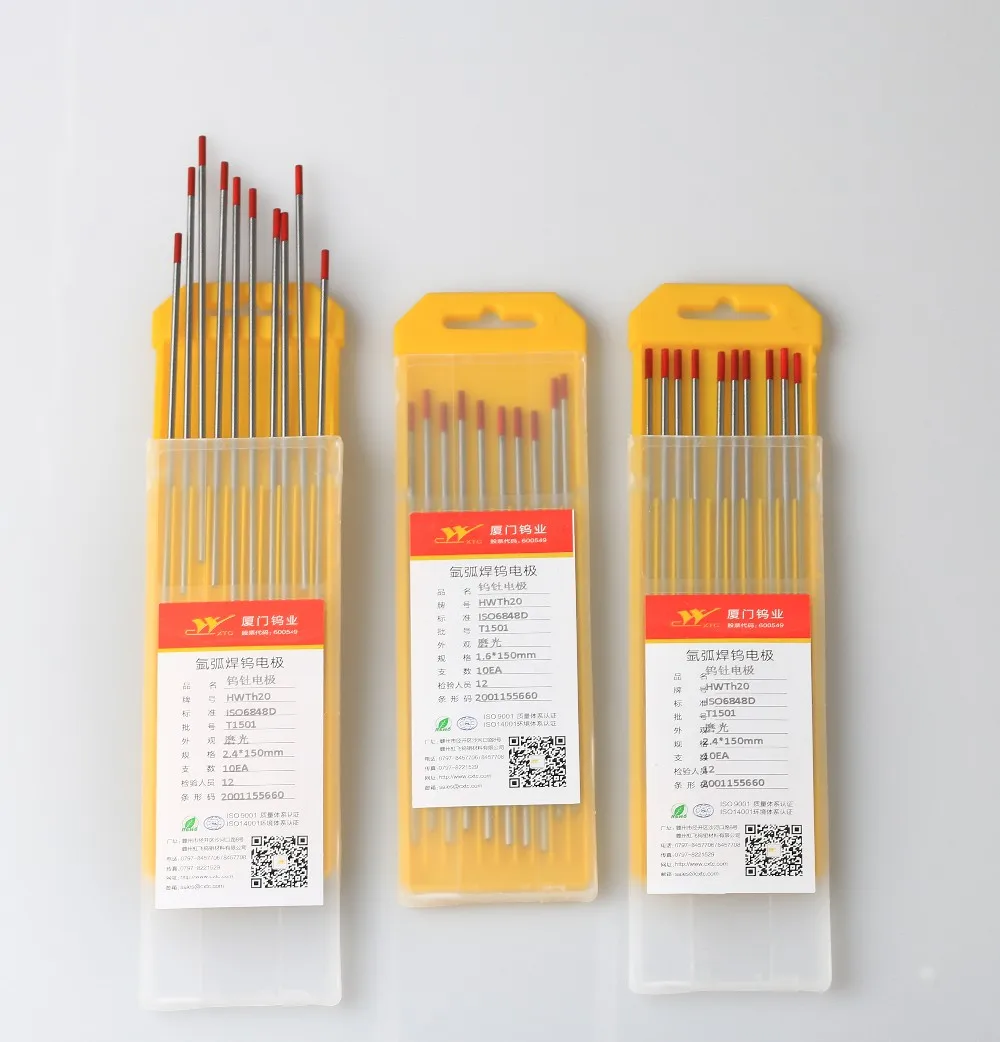 Tungsten Electrodes for Tig Welding 2%  Tungsten WC20 10-Pack Tig Tungsten electrode 150mm