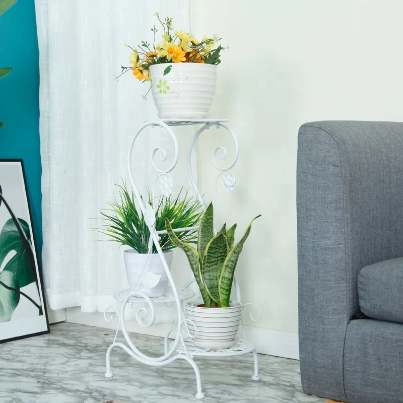 Подставка из кованого железа в европейском стиле для цветов, металлическая подставка для растений, подходит для горшков комнат и балконов