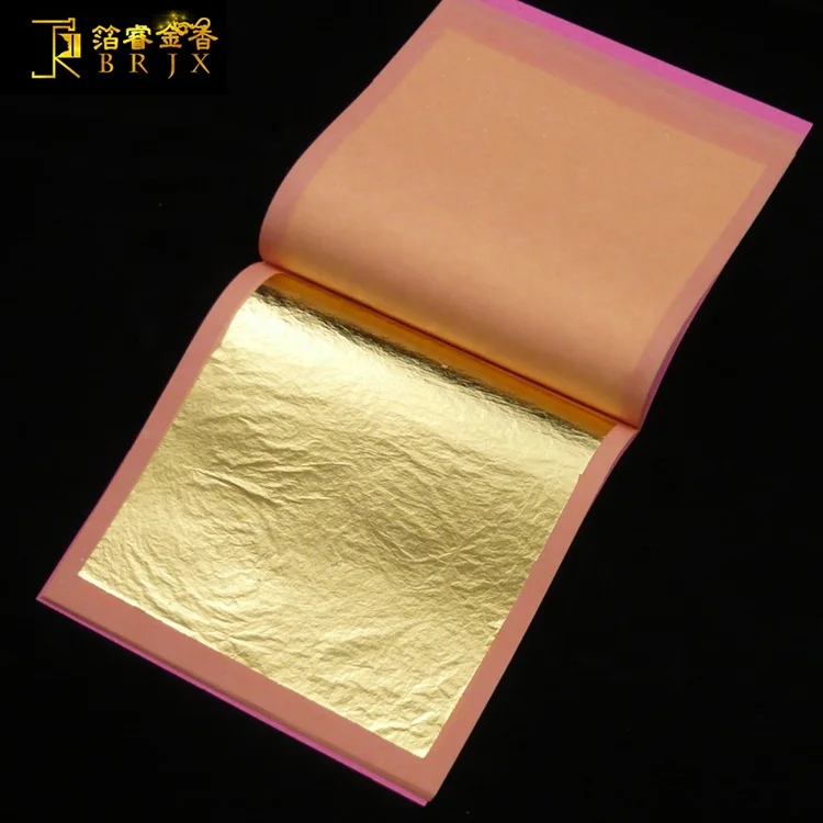 Cakes decoration edible gold leaf 25pcs per booklet 24k gold leaf  8*8cm edible gold for bakery decoration