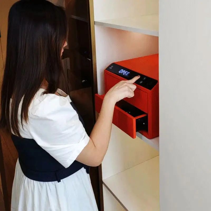 Electronic hidden embedded portable office drawer jewelry chest drawer fingerprint safe