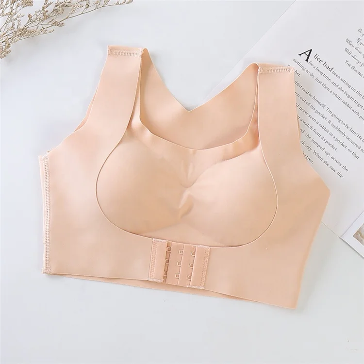 Ladies Latex Beauty Back Sexy Push-up Bra Seamless Adjustable Posture Correction Bra