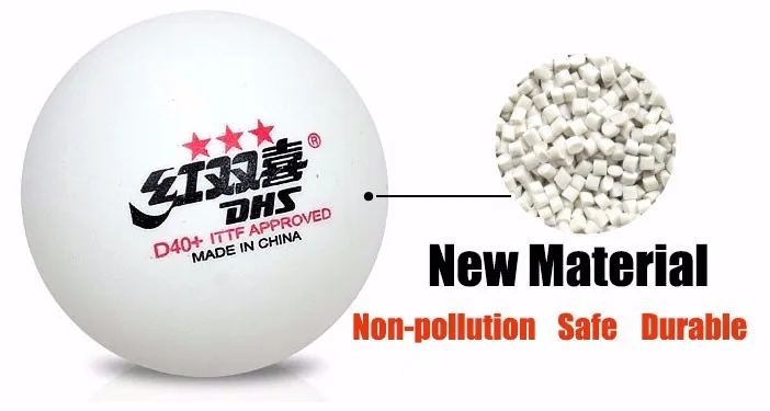 DHS 3 star hot sale table tennis ball D40+ professional player ping pong ball