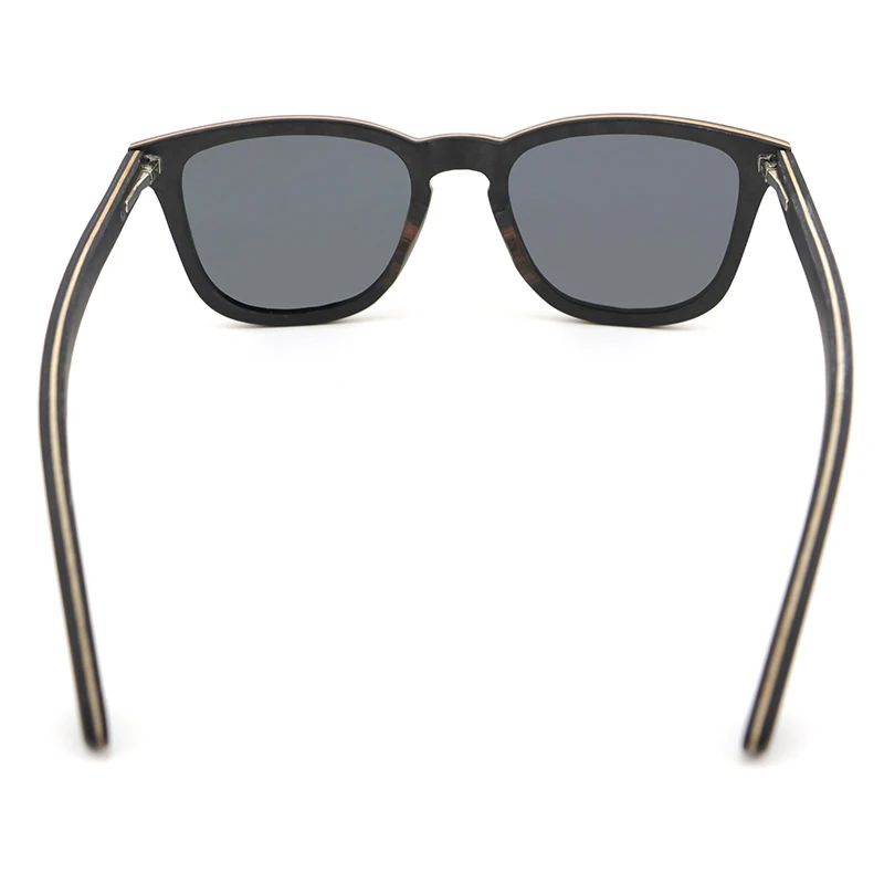 2023 wholesale custom logo black wood frame temple carbon fiber frame TAC polarized sunglasses