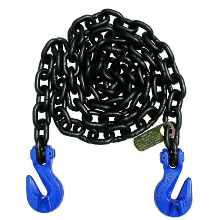 G70 Transport Assembly Welded Chain With Clevis Grab Hooks Binder Towing Chain
