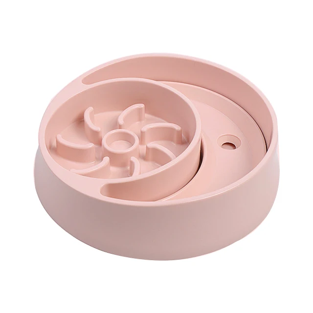 Durable Plastic Pet Cat Health Anti-swallow Pet Dog Bowl Slow Feeder Food float Drinking bowl