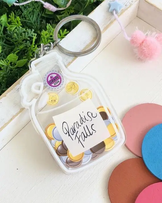 Hot sale Acrylic Shaker Charm Promotional Gift Customized Plastic Personalized Custom Creative Acrylic Shaker Keychain