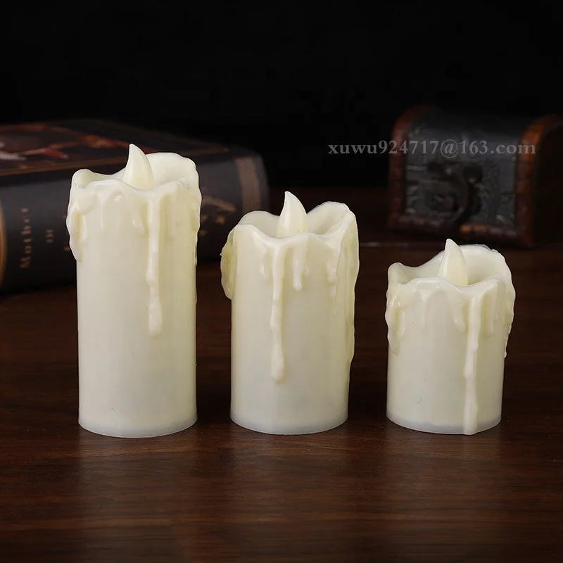 2024 Wholesale New Electronic Flameless Led Candles Light Halloween Mini Wind Light Creative Electronic Candle
