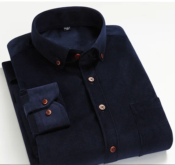 wholesale latest shirt designs for men plain high quality  long sleeve button up 100% cotton corduroy men shirt