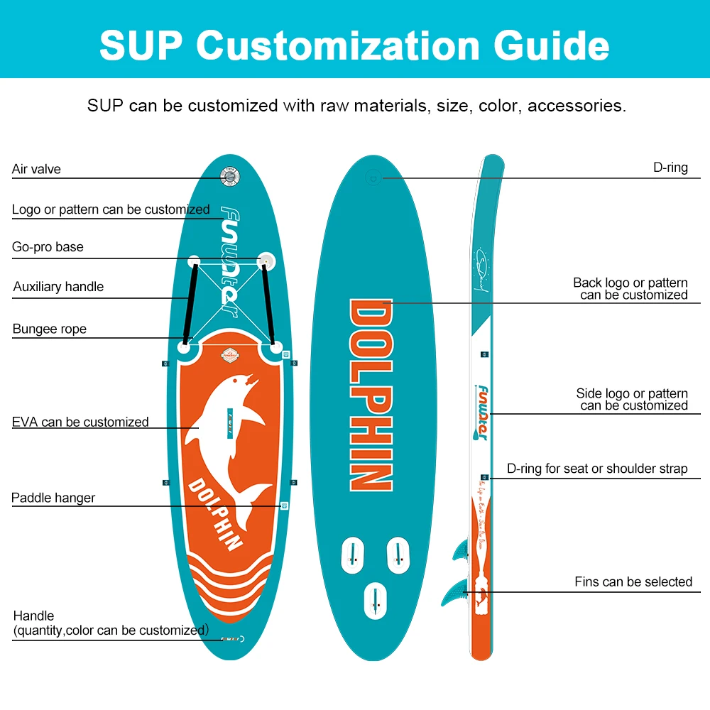 2023 New design BSCI / CE OEM factory China supplier wholesale custom stormline sup board 305cm wake board sup double layer