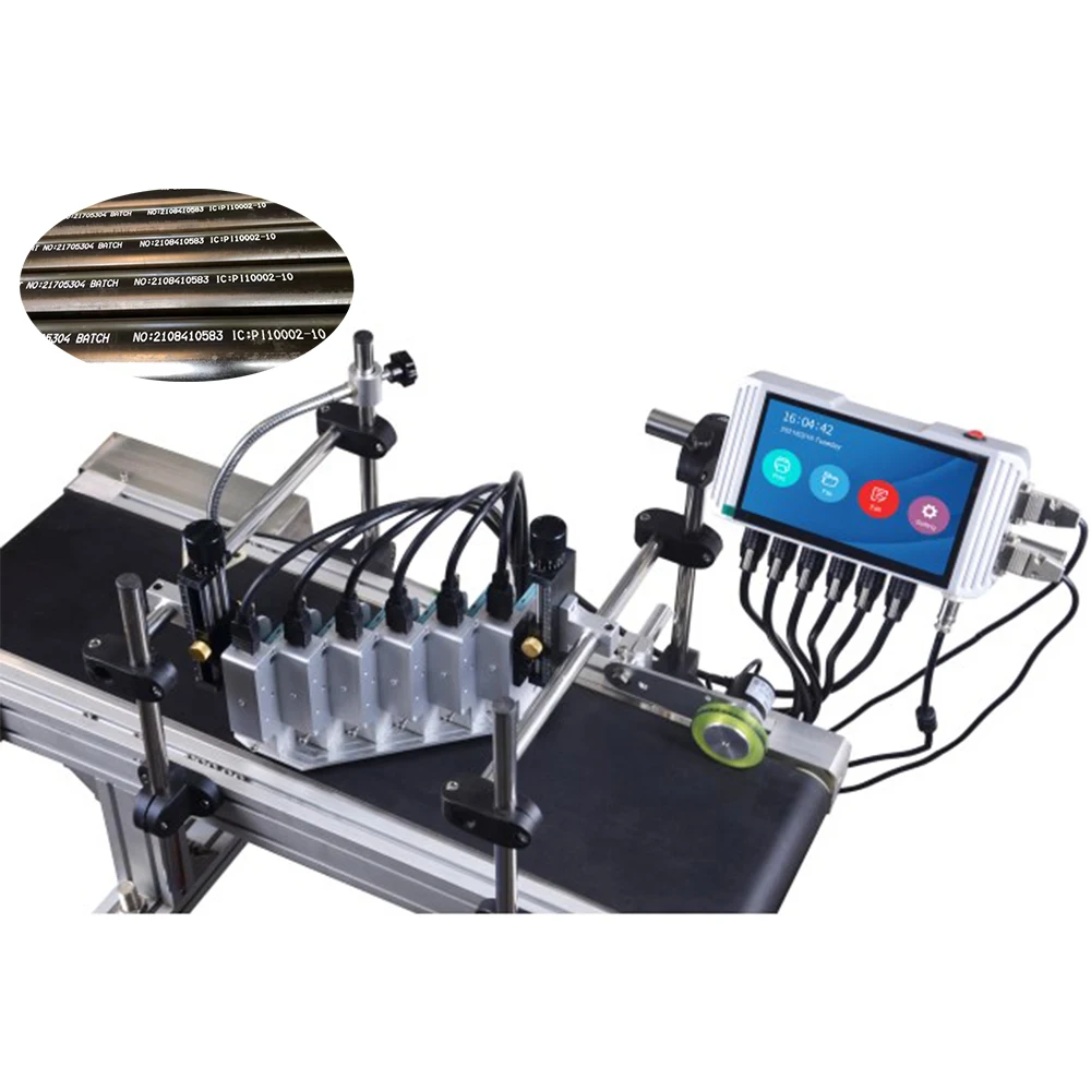 Date expiry code printer for automatic multi line1-6 heads industrial online date number inkjet coding machine