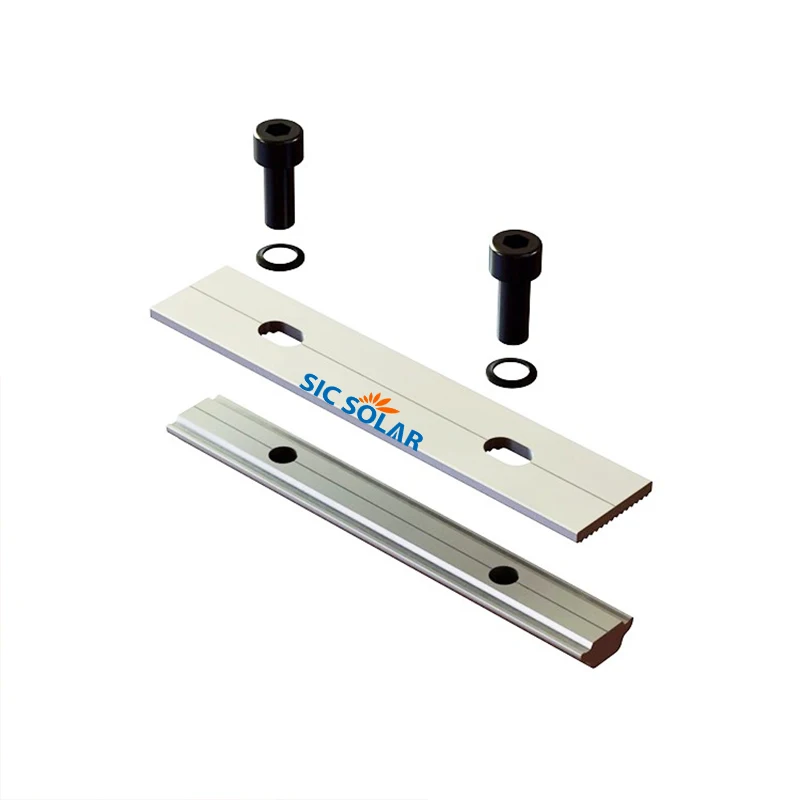 Customized Solar Rail Connector Aluminum Solar Rail Splice For Solar Roof Mounting