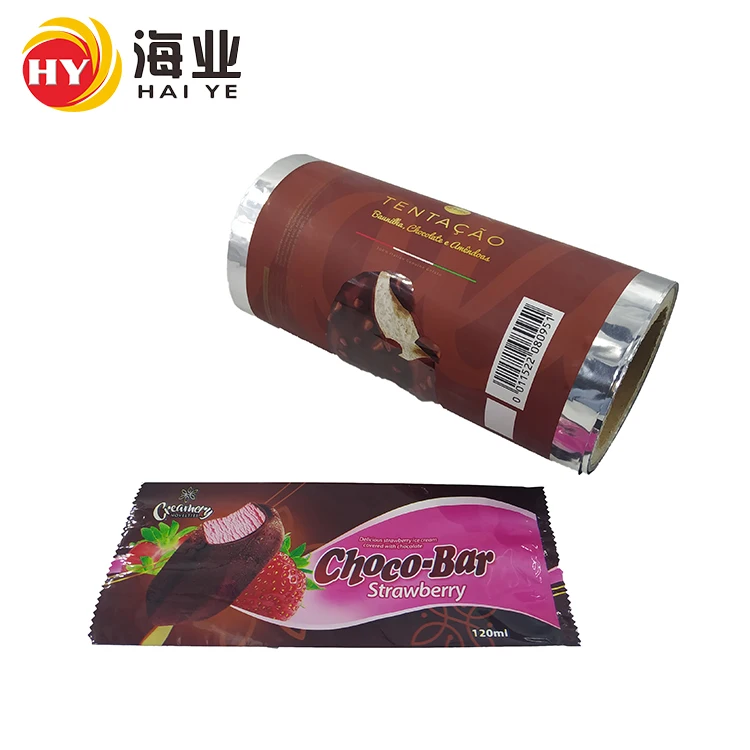 OEM Custom Printed Ice Popsicle Packaging Middle Side Seal  Bag Popsicle Packaging Plastic Film Roll