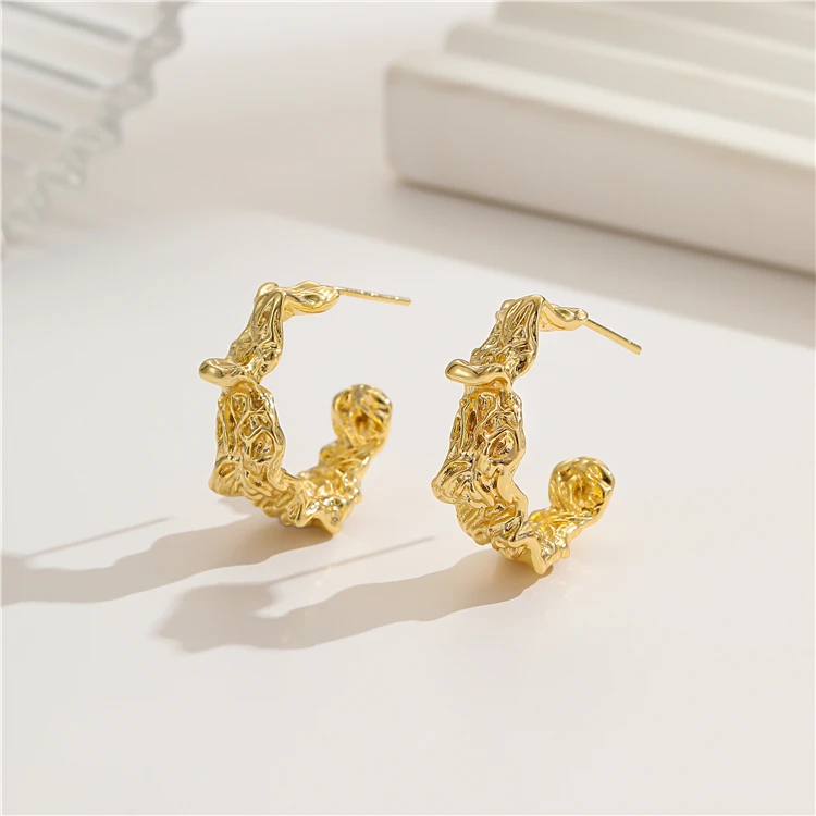 Hypoallergenic Brass Gold Plated Geometric Earrings Fashion Jewelry Accessories Wholesale