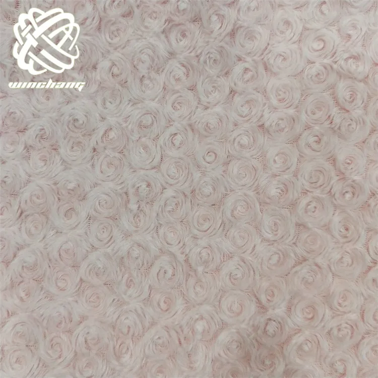 Keqiao Factory Lowest Wholesale Price Rose Wreath Style Pattern Short Fur Faux Rabbit Fur Plush Fabric For Garment Toy Bag