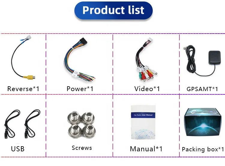 JYT 10inch 1Din 4+64GB BT5.0 Carplay autoradio am radio car dvd player