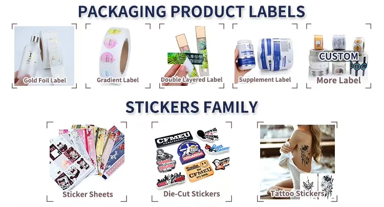 Customization Custom Private Brand Gold Foil Labels For Cosmetic And Skincare White Waterproof Label Sticker 14