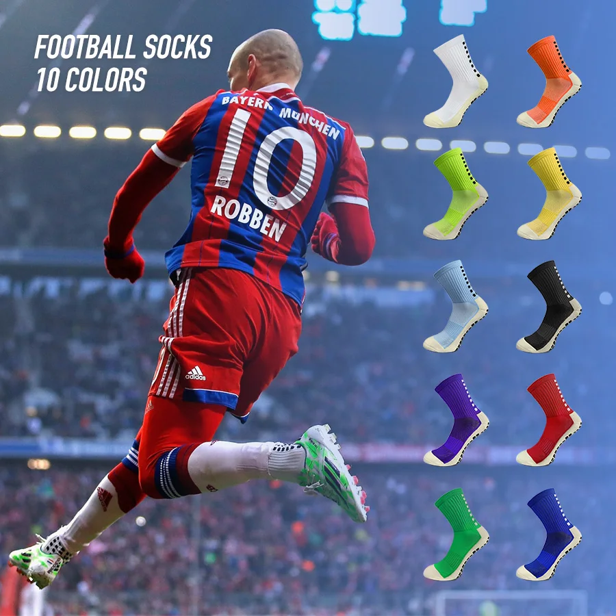 2022 Long Non Anti Slip Custom Grip Football Socks Soccer Sports Padded Men Meia Antederrapante Futebol Antislip Football Socks