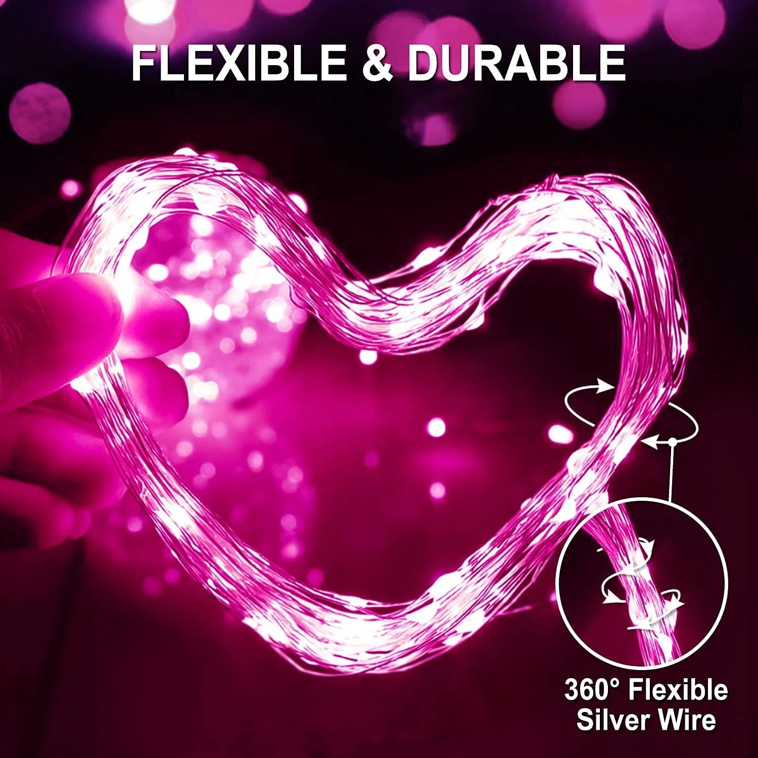 Прямая продажа с фабрики светодиодные гирлянды на батарейках пульт дистанционного управления фея с пересекающимися мигающими звездами медный провод Открытый Свадебная вечеринка Рождественская 10m Розовый