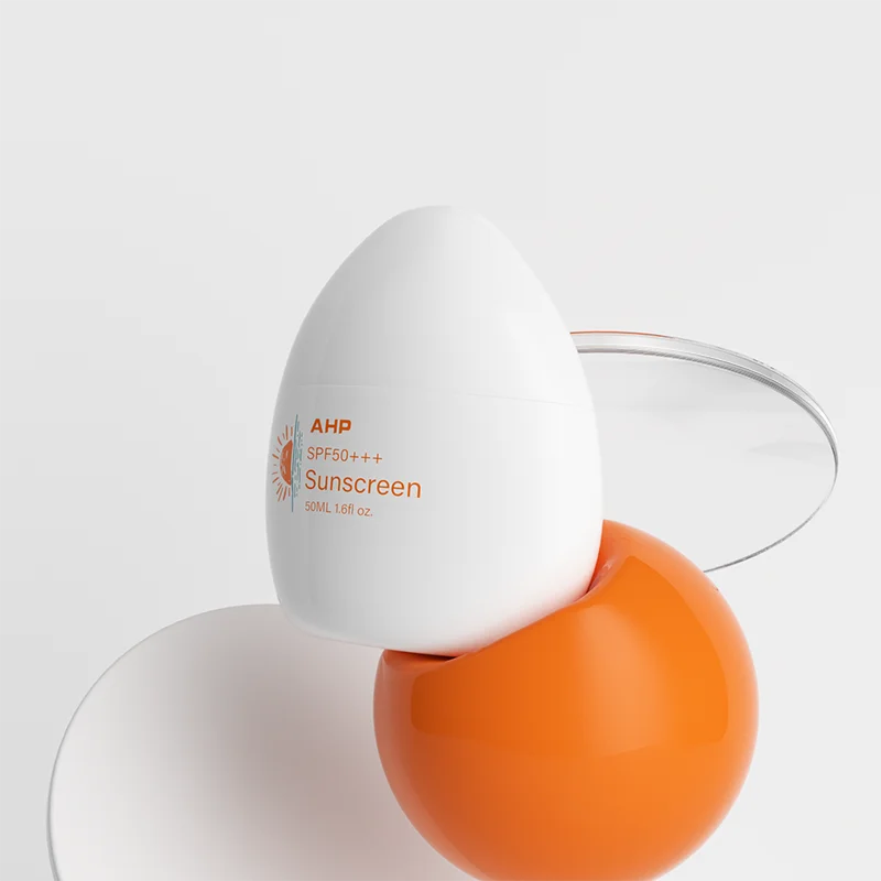 50ml innovative sunscreen container packaging tube HDPE foundation oval shaped cosmetic cream skincare packaging tube