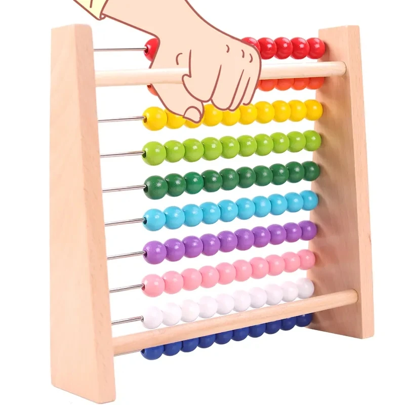 Beech Wooden Rainbow Abacus Frame Education Toys For Children